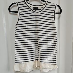 J. Crew Black and White Boxy Tank Top